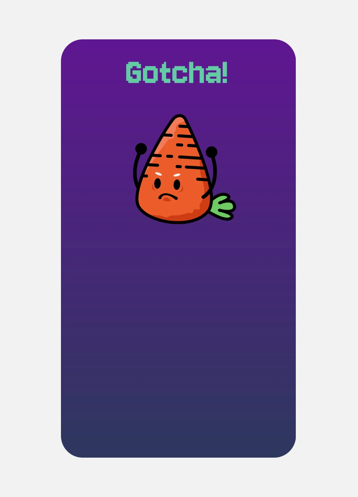 Carrot character on card